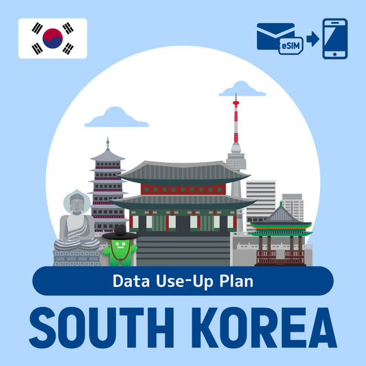 Plan de uso de ESIM/datos prepago que se puede usar en Corea