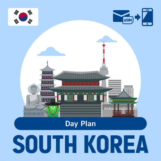 可以在韩国使用的预付费ESIM/日计划
