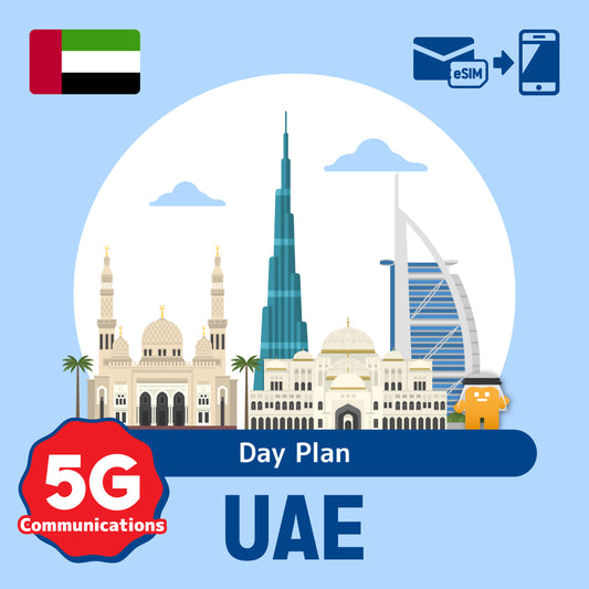 Plan de ESIM/día prepago que se puede usar en los Emiratos Árabes Unidos