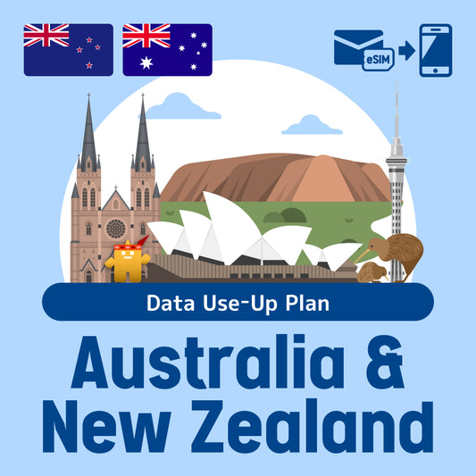 แผนการใช้ข้อมูลแบบเติมเงิน/ข้อมูลที่สามารถใช้ในออสเตรเลีย/นิวซีแลนด์