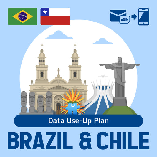 预付费ESIM/数据使用计划可用于巴西/智利