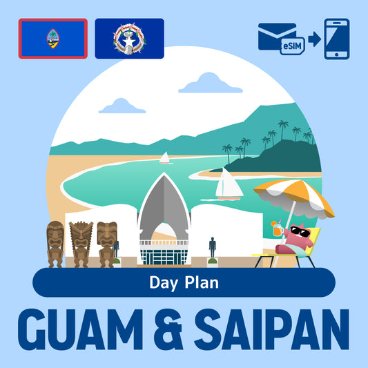 Guam/Saipan에서 사용할 수있는 선불 ESIM/일 계획