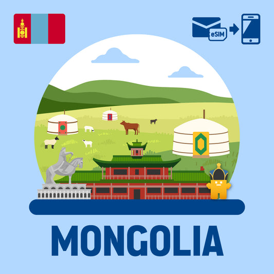 可以在蒙古使用的预付费ESIM/日计划