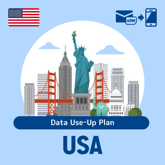 Plan de uso de ESIM/datos prepago que se puede usar en los Estados Unidos