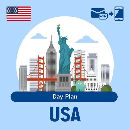 แผน ESIM/วันแบบเติมเงินที่สามารถใช้ในสหรัฐอเมริกา