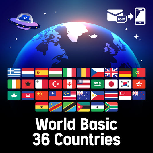 Prepaid ESIM/Data -up plan that can be used in 36 countries around the world