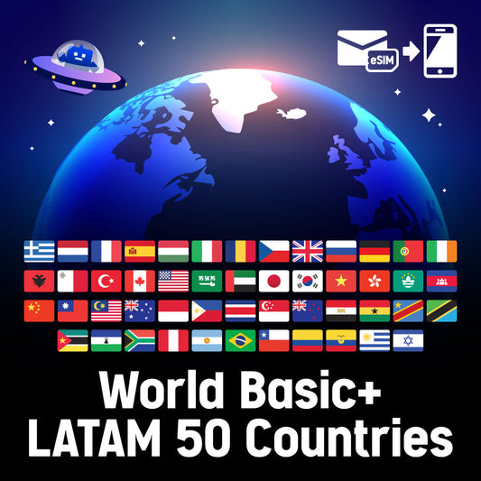 世界50ヶ国で使えるプリペイドeSIMカード/データ使い切りプラン