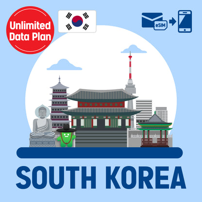 Plan de uso de ESIM/datos prepago que se puede usar en Corea