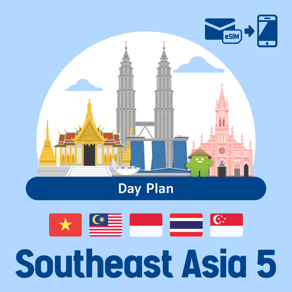 [SEA6] Prepaid ESIM/day plan that can be used in six Southeast Asian countries