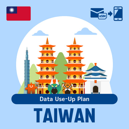 Plan de uso de ESIM/datos prepago que se puede usar en Taiwán