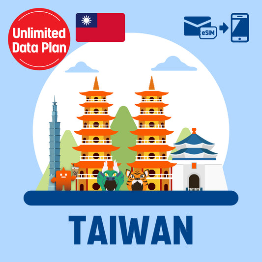 Plan de uso de ESIM/datos prepago que se puede usar en Taiwán