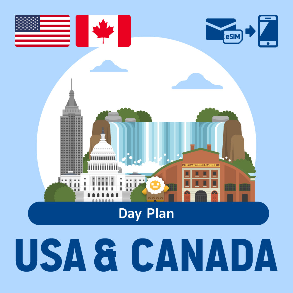 Plan de ESIM/día prepago que se puede usar en los Estados Unidos/Canadá